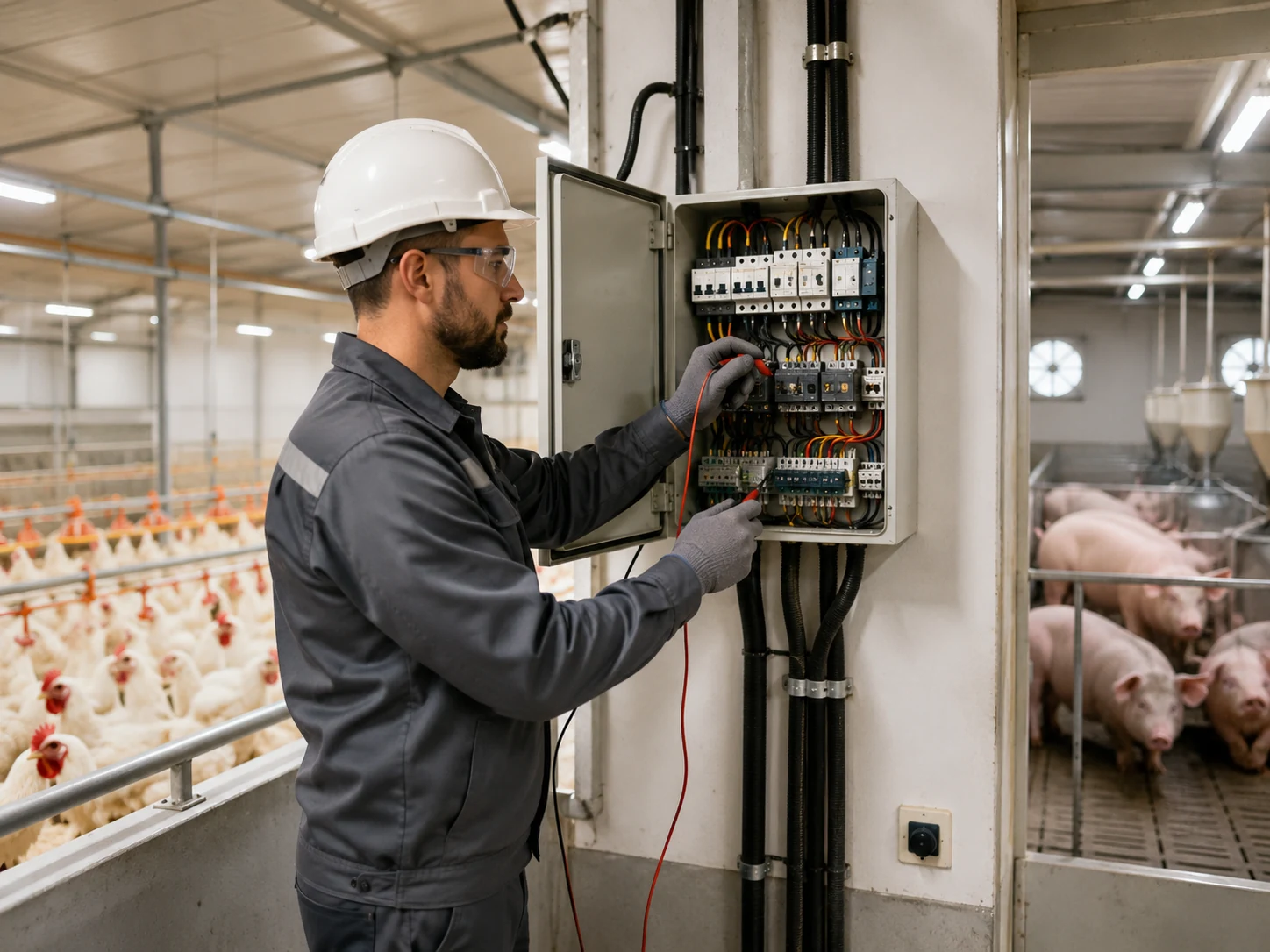 Manutenção elétrica em granjas